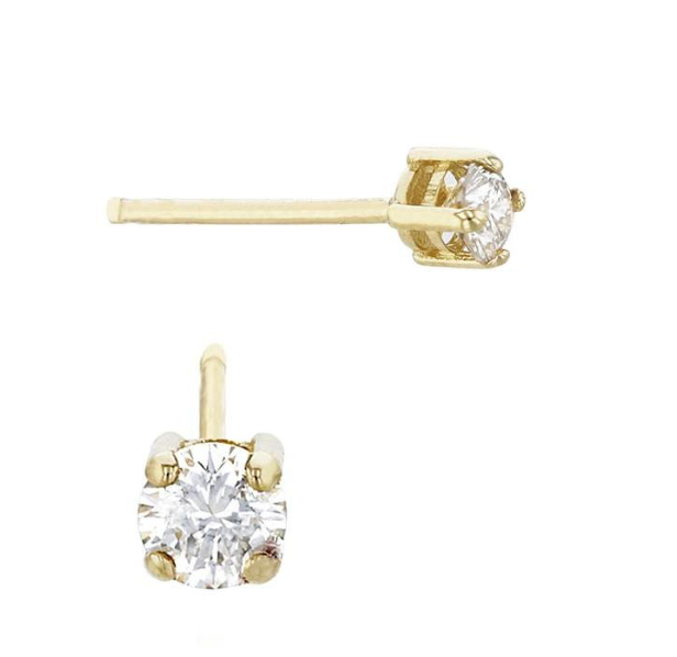 14K 3mm Diamond Stud Earring